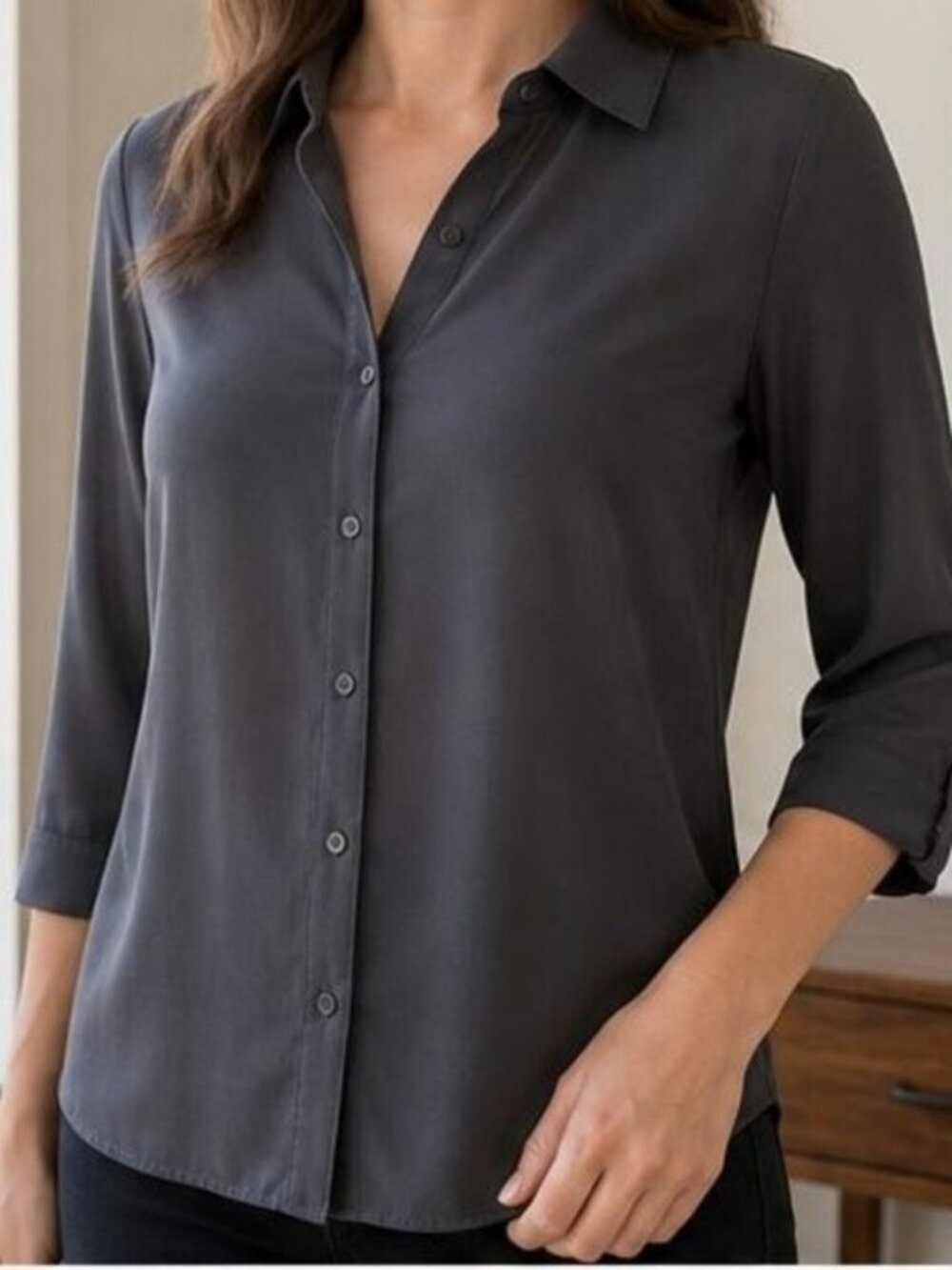 Charcoal Puff Sleeve Top